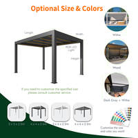 Pergola de Jardin en Métal Moderne de Luxe, en Aluminium, Étanche avec Toit à Lames
