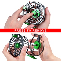 PROBEROS Moulinet de pêche à la mouche en alliage d'aluminium 2+1 BB, grande bobine, usiné CNC, moulé sous pression, pour rivière, lac, ruisseau