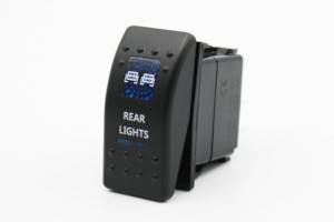 สวิตช์โยกแบบล็อค 12V 20A 5 ขา พร้อมไฟ LED เปิด-ปิด มาตรฐาน IP66 วัสดุ ABS+PC สำหรับเรือ รถบรรทุก รถออฟโรด - Product Image 2