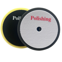 Disque de polissage en mousse noire à surface plane avec trou central, 6 pouces, pour finition finale et détaillage automobile