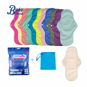 Serviettes hygiéniques en tissu de coton réutilisables pour femmes, 100 % coton, roses, avec sac – Vente en gros à prix abordable - Product Image 1