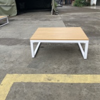 Ensemble de canapés de patio contemporains, meubles de jardin pour terrasse, en teck avec structure en aluminium