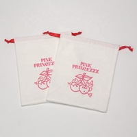 Tissu d'emballage imprimé avec logo personnalisé grands sacs pochette en toile de coton calicot mousseline blanche réutilisable et écologique avec cordon de serrage