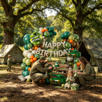 Kit de ballons Joyeux Anniversaire pour enfants, accessoires de décoration murale pour fête d'anniversaire pour garçons et filles, première année de bébé