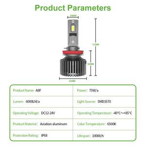 YUFING 9012 Led Voiture Phare Ampoules 75W 6000K Aviation Aluminium 12V H1 H7 Auto Lampe Led Phares pour Voiture <span class=keywords><strong>Golf</strong></span> 6 Mise À Niveau BMW - Product Image 3