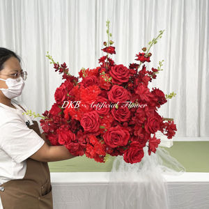 Factory Wholesale Red Customize Latest Designs Artificial Flower Ball Centerpieces For <strong>Wedding</strong> Decoration For Party Event - Product Image 4
