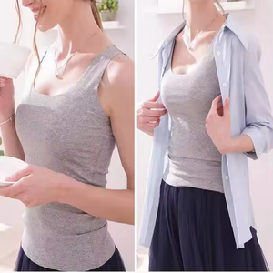 I-0339 Women Summer Ice <b>Silk</b> Seamless Vest Outside and Inside with a Slim All-fit <b>Sleeveless</b> Modal Slimming Suspenders - Product Image 6