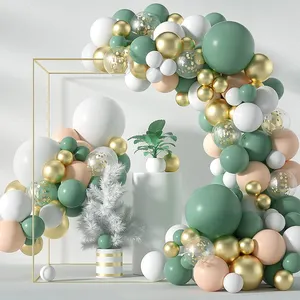 Ensemble de Ballons transparents style Macaron, kit avec guirlande en arc, confettis en Latex colorés, parfait pour mariage et anniversaire, pièces