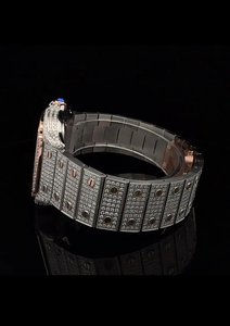 Reloj de Cuarzo Clásico Antiguo con Esfera de Cristal con Incrustaciones de Moissanita y Diamantes, Estructura Artística Suave, Brillo Radiante, en Acero Inoxidable - Product Image 3