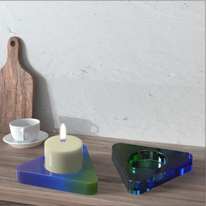 Moule <span class=keywords><strong>en</strong></span> silicone réutilisable YS, écologique, pour pendentif triangulaire, artisanat de bijoux, plaque d'aromathérapie, pour la fabrication de bougeoirs personnalisés - Product Image 3