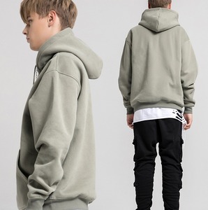 2025 printemps automne nouvelle marque américaine doux coton sweat couleur unie poids lourd tricoté col ample fabrication de mode - Product Image 1