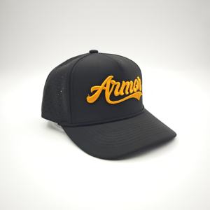 Casquette de baseball personnalisée imperméable structurée à 5 panneaux, à simple boutonnage, avec boucle, broderie, découpe laser, motif léopard, pois, dobby et losanges - Product Image 4