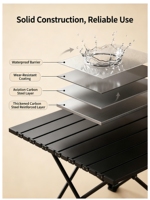Table pliante d'extérieur en acier au carbone, table et chaise portables pour camping, table en forme d'œuf, ensemble d'équipement et fournitures d'extérieur