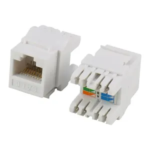 90 180 Degree RJ45 UTP CAT6 Toolless 110 Keystone Jack 1 Module Network Connector