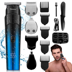 HATTEKER tondeuse à barbe HT-622 pour hommes, <span class=keywords><strong>rasoir</strong></span> électrique étanche sans fil tondeuses rasoirs pour hommes kit de <span class=keywords><strong>toilettage</strong></span> - Product Image 3
