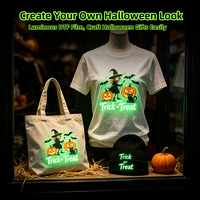 Feuille de transfert DTF PET phosphorescente FCOLOR pour Halloween – Matériau noctilucent pour personnalisation de sweats à capuche, t-shirts et transferts thermiques sur tissu