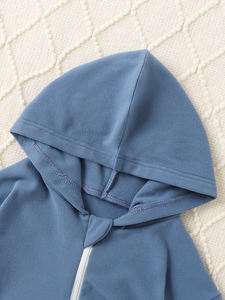 Combinaison à capuche pour bébé, hiver, une pièce, nouveau-né, avec fermeture éclair double sens, barboteuse à capuche pour tout-petit - Product Image 5