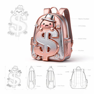 Mochila Ita Personalizada Tipo Escolar con Inserto de Exhibición Único Incluido, Diseño Lindo con Símbolo de Moneda - Product Image 4