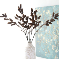Nouveautés : Branche de pin artificielle réaliste de 89 cm, longue, marron, en plastique, style moderne, tige d'arbre faite à la main pour mariage, Noël, décoration intérieure