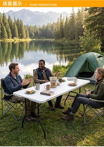 Tables pliantes longues blanches pour événements de mariage, location de tables pliantes en plastique, <span class=keywords><strong>table</strong></span> de <span class=keywords><strong>camping</strong></span> pliable type valise - Product Image 5