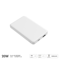 Batterie externe semi-solide NITIKA 5000mAh 20W PD, chargeur portable ultra-fin à double port à charge rapide, certifié 3C, PSE et CE