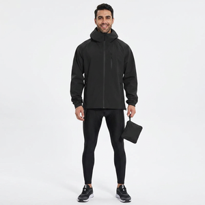 Veste coupe-vent en toile pour homme personnalisée avec col montant, fermeture éclair sur le devant, imperméable et logo personnalisé - Product Image 1