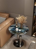 Table console moderne en marbre de style italien avec étagère amovible, plateau en pierre naturelle de haute qualité, meubles de salon de luxe