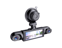 Caméra embarquée HD 360 degrés avec écran IPS et vision nocturne, enregistrement vidéo pour véhicule, caméra vidéo pour voiture, mémoire média