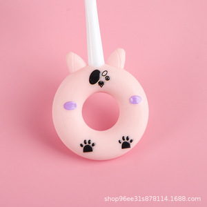 Children's Toothbrush Soft Bristles Donut Puppy Design For 0-4 Years Old Colorful Manual Toothbrush - Product Image 3