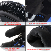 SUOMY Gants de Moto 100% Étanche Écran Tactile Guantes Hiver Chaud Coupe-Vent Off-Road Ski Moto Gants Hommes et Femmes