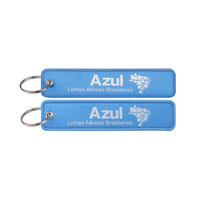 Llavero de Tela de Diseño Personalizado con Hebilla de Aerolínea y Etiqueta de Vuelo Tejida Bordada para Piloto