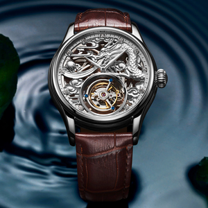 จัดส่งของสำหรับนาฬิกาโครงกระดูกไขลานนาฬิกาแร่ Tourbillon หนังกันน้ำขนาด22มม. หังโจว - Product Image 1