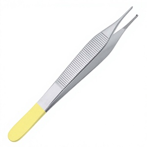 Pinzas Quirúrgicas Micro Adson para Tejido, Acero Inoxidable, Mango Amarillo, Certificación CE, Instrumento Manual F5-354 General - Product Image 2