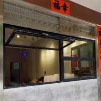 Fenêtre pliante en aluminium pour restaurant, comptoir de service pliable, cadre thermolaqué, usage commercial