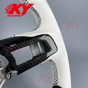 Volant de course personnalisé en fibre de carbone avec LED et indicateur de régime pour Ford Mustang GT GT500 Shelby GT350 2015-2023, compatible avec la fonction chauffante - Product Image 3