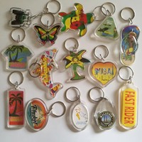 Blanko Foto-Einschub Acryl-Schlüsselanhänger (10er-Pack) 50x35mm Durchsichtige Doppelseitige Rechteckige Schlüsselringe für Geschenke & Basteln