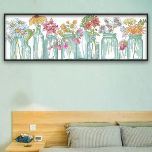Punto de <span class=keywords><strong>Cruz</strong></span> pequeño fresco creativo estampado floral serie <span class=keywords><strong>diez</strong></span> perfecto sala de estar decoración pintura DIY tela bordado Kit - Product Image 3