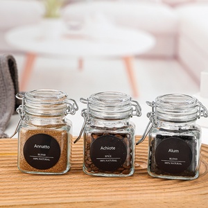 Venta al por mayor de frascos de vidrio sellados de 50ml, 100ml, 200ml, 280ml con etiquetas personalizadas y cierre de hebilla para granos, dulces, miel, mermelada, especias y alimentos. - Product Image 2