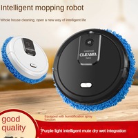 Penyedot debu Robot pintar, penyedot debu dengan semprotan & alat pel plastik pembersih karpet listrik untuk lantai kayu keras