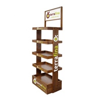 Étagère de présentation pour bouteilles de whisky et de bière, en bois, 5 niveaux, montage facile, pour supermarché