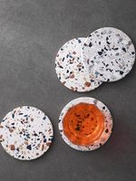 Sous-verre en céramique écologique imprimé UV, 10,8 cm, rond, personnalisé, en porcelaine, pour la décoration de la cuisine et de la table à manger