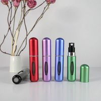 Rond métal Portable 5ml facile à remplir fond rechargeable Cologne carafes voyage parfum atomiseur conteneur