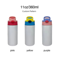 Gourde isotherme écologique pour enfants en acier inoxydable à double paroi avec paille – Bouteille d'eau pour enfants