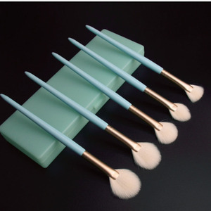 Abangzi cosmetici AA677 Top Grade capelli di capra manico in legno settore ventaglio spazzola di piccole dimensioni <span class=keywords><strong>rosa</strong></span> blu occhio Set Opp Bag <span class=keywords><strong>evidenziatore</strong></span> - Product Image 4
