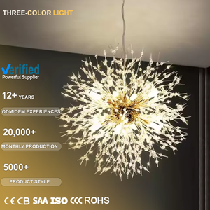 Lustre de plafond en cristal nordique en forme de <span class=keywords><strong>pissenlit</strong></span>, éclairage pour cuisine, salle à manger, suspension, luminaire pour la maison - Product Image 2