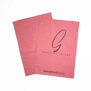 Bolsa de ropa rosa con logo personalizado, bolsa de embalaje para jeans y vestidos, bolsa con cierre zip, bolsa de plástico con cierre zip para boutique - Product Image 1