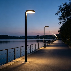 ไฟถนน LED พลังงานแสงอาทิตย์ ระดับการป้องกัน IP65 ตัวเรือนอะลูมิเนียม แสงสีขาว สำหรับสวนหย่อม วิลล่า สวนสาธารณะ ถนน - Product Image 3