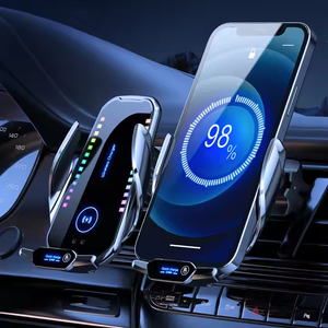 Supporto per telefono con presa d'aria a luce ambientale per auto con ricarica Wireless T28 - Product Image 6