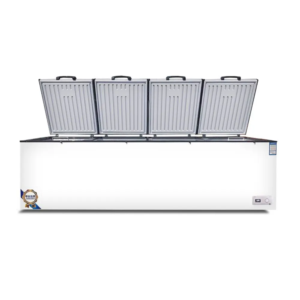 Rebirth CE freezer listrik dada dalam pintu tunggal terbuka atas dengan kunci lampu LED suhu tunggal pembeku propana besar