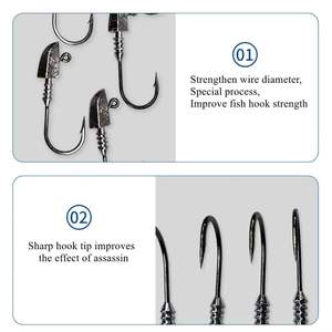 Salzwasser fisch köder mit Bleikopf lehre und Haken für Süßwasserboden-Barsch köder Jig Head Lure Kits enthalten - Product Image 5
